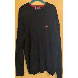 Chaps Ralph Lauren Sweater Mens Large Hand Framed Pullover Heavy Black VTG